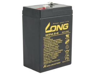 Long 6V 4,5Ah olověný akumulátor F1 (WP4.5-6)