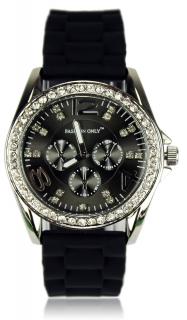 Luxusní hodinky s kamínkama - černé