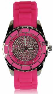 Luxusní hodinky s kamínkama - růžové