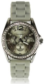 Luxusní hodinky s kamínkama - šedé