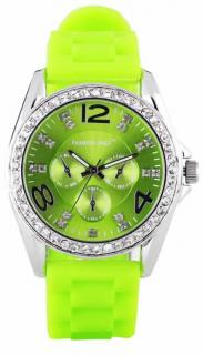 Luxusní hodinky s kamínkama - zelené