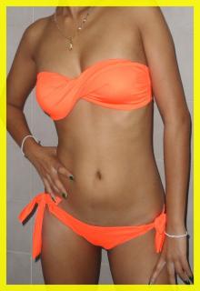 Luxusní NEON neonové plavky BIKINY oranžové
