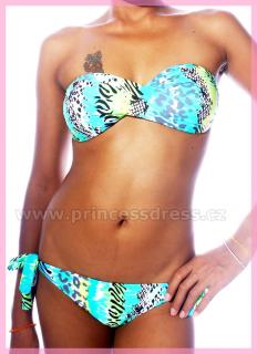 Luxusní NEON neonové plavky BIKINY tiger zelené