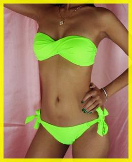 Luxusní NEON neonové plavky BIKINY zelené