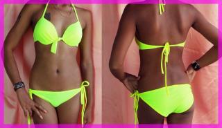 Luxusní NEON neonové plavky BIKINY žluté 2