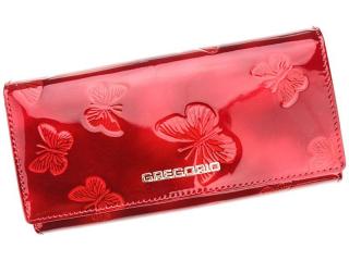 Dámská kožená peněženka s motýly CJJ0236 - červená