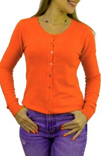 Dámský svetřík / svetr na rozepínání - oranžový - vel. UNI