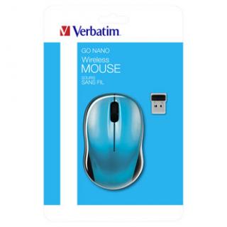 Verbatim Myš bezdrátová, 1 kolečko, USB, modrá, 1600dpi