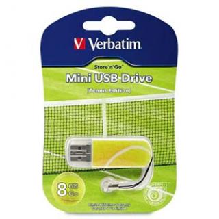 Verbatim USB Mini Sports Edition, 2.0, 8GB, Mini Sports Edition-tenis, žlutá, 98511, pro archivaci dat