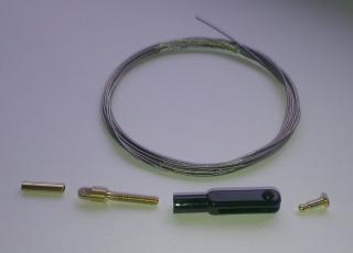 Nerezové lanko pr. 0,5 mm s koncovkou