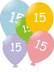 Balónky s číslem 15, 10ks