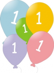 Narozeninové balonky s číslem 1, 10ks