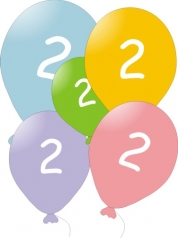 Narozeninové balónky s číslem 2, 10ks