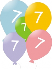 Narozeninové balónky s číslem 7, 10ks