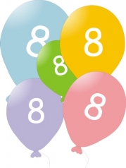 Narozeninové balónky s číslem 8, 10ks