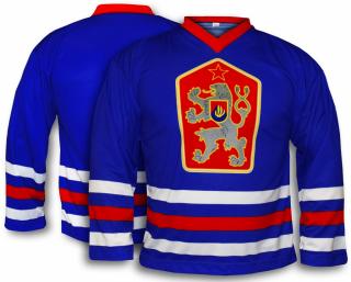 ČSSR modrý retro hokejový dres 1976 typ B