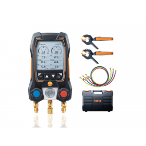 Testo 550s chytrá sada s plnícími hadicemi - Chytrý digitální servisní přístroj s bezdrátovými klešťovými teplotními sondami a sadou plnicích hadic se 3 hadicemi