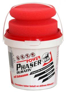 Leovet Power phaser v gelové formě pro koně nesnášející sprej, 500 ml kontejner s houbičkou