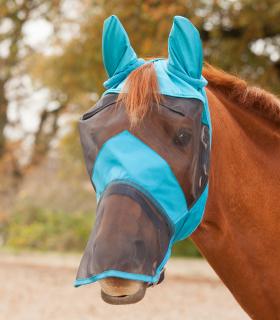 Maska Waldhausen AWA Premium s prodloužením na nos a s ušima petrolejová pony