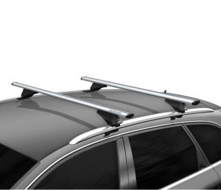 Příčníky Menabo Peugeot 2008 2020-2023 integrované podélníky, stříbrné tyče