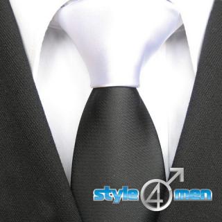 Pánská černo-bílá úzká kravata Style4men YB6228