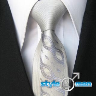 Pánská úzká stříbrná kravata Style4men YB6097