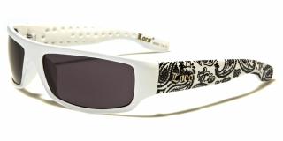Pánské bílé motorkářské sluneční brýle Locs LC9003