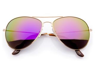 Stříbrné pilotky sluneční brýle s fialovými skly BORN86 BN0757