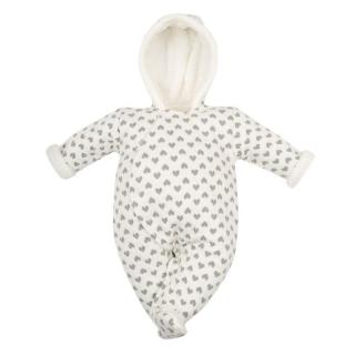Baby Service  Zimní kojenecká termokombinéza s kapucí Srdíčka vel.68