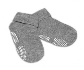 Kojenecké ponožky, 0-12 m, Risocks protiskluzové - šedé