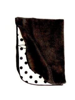 MeeMee Oboustranná deka 70x90 cm - černá/černobílý puntík