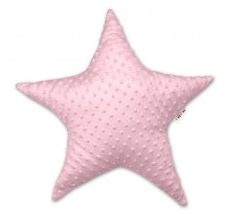 New Baby  Baby Nellys Dětský dekorační polštář, Hvězdička - minky růžová
