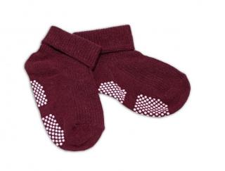 Risoks Kojenecké ponožky Risocks protiskluzové - bordo, 12-24 m