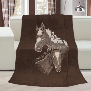 Akrylová přikrývka 150/200 cm - KONĚ barva: Kůň