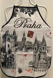 Kuchyňská zástěra - PRAHA GREY barva: PRAHA GREY
