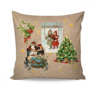 Ložní povlečení bavlna deluxe - digital tisk - Christmas Vintage velikost: 40x40 cm