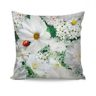Ložní povlečení bavlna deluxe - digital tisk - WHITE FLOWERS velikost: 40x40 cm