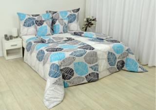 Ložní povlečení bavlna deluxe - MODRÉ LISTY velikost:: 140/200 + 70/90
