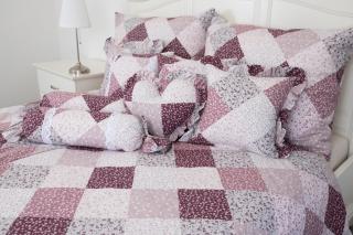 Ložní povlečení krep - Patchwork bordó velikost: 40/40 cm
