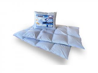 Péřový polštář 70x90 cm - 90 % husí peří barva: modrý proužek - poslední 1ks