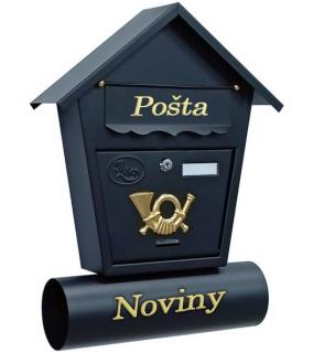 Poštovní schránka - domeček barva: černá