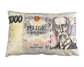 Povlak - BANKOVKA - PĚTTISÍC - 40/60 cm velikost:: 40x40 cm s výplňí SKANTEX