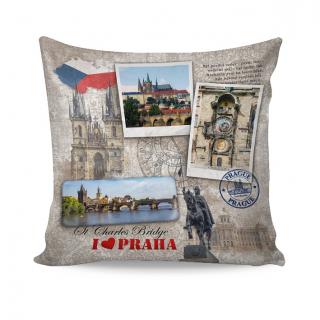 Povlak PRAHA 40/40 cm velikost: povlak s potiskem + bílý polštářek s náplní 40/40 SKANTEX®