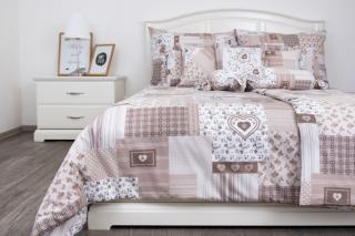 Povlečení bavlna deluxe 2+2 Patchwork béžový velikost:: 2x 140/200cm + 2x 70/90cm