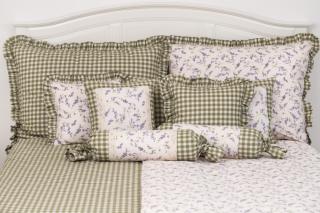 Povlečení bavlna deluxe 2+2 - PROVENCE zelená kostka velikost:: 2x 140/200cm + 2x 70/90cm