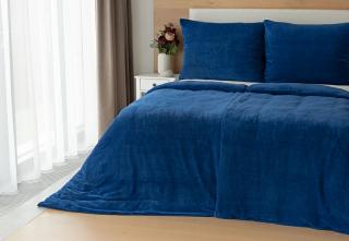 Povlečení Bavlněný mikroplyš MODRÝ velikost: 140/220 + 70/90 cm