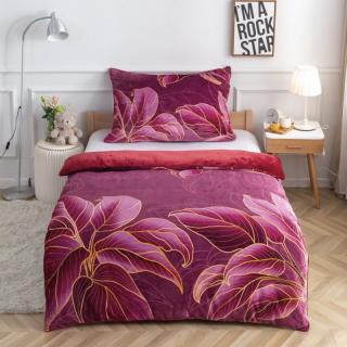 Povlečení MICROPLYŠ - Fend vínový velikost:: 140/200+70/90 cm