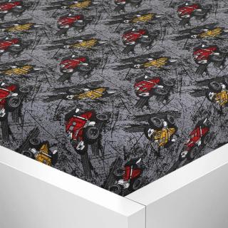 Prostěradlo jersey s elastanem 90/200cm - TISK barva: 90x200cm - autíčka