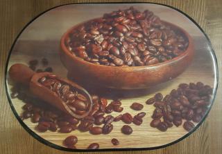 Prostírání - zrnka kávy velikost:: 40 x 28 cm - ovál