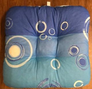 Sedák na židli - SKANTEX barva: modré kruhy - poslední 2ks